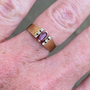 Vintage 14kt gold ruby diamond ring